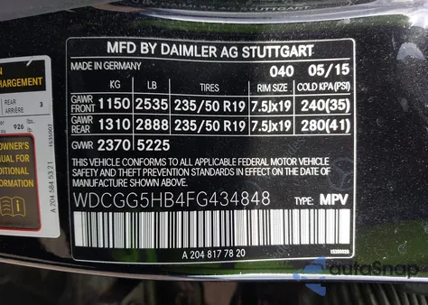 2015 Mercedes-Benz Glk 350 z USA, uszkodzony, nr VIN WDCGG5HB4FG434848